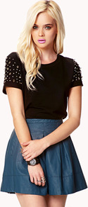 Bejeweled Pullover - neckline: round neck; style: standard; predominant colour: black; occasions: casual, evening, work, occasion, holiday; length: standard; fibres: cotton - mix; fit: standard fit; shoulder detail: added shoulder detail; sleeve length: short sleeve; sleeve style: standard; pattern type: fabric; pattern size: small & light; pattern: patterned/print; texture group: jersey - stretchy/drapey; embellishment: jewels