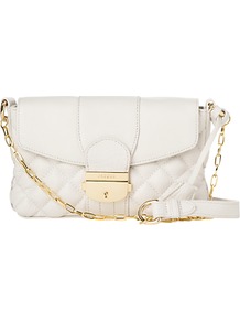 Mimi Small Quilted Bag - predominant colour: white; occasions: casual, evening, occasion; style: shoulder; length: across body/long; size: small; material: leather; embellishment: quilted; pattern: plain; finish: plain