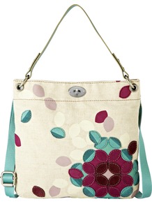 Hunter Hobo - occasions: casual; predominant colour: multicoloured; type of pattern: standard; style: tote; length: shoulder (tucks under arm); size: standard; material: fabric; pattern: florals; trends: high impact florals; finish: plain