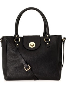 Burlington Bag - predominant colour: black; occasions: casual, work; style: tote; length: handle; size: standard; material: leather; pattern: plain; finish: plain