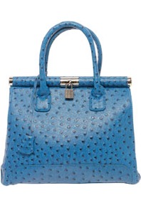 Darcy Block Colour Ostrich Effect Grab Bag - predominant colour: royal blue; occasions: casual, work; type of pattern: light; style: tote; length: handle; size: standard; material: faux leather; finish: plain; pattern: patterned/print