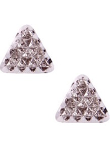 Rosa Spike Triangle Earrings - predominant colour: gold; occasions: casual, evening, work; style: stud; length: short; size: small; material: chain/metal; fastening: pierced; trends: metallics; finish: plain; embellishment: chain/metal