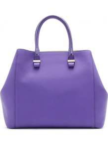 Liberty Leather Shopper - predominant colour: purple; occasions: casual, work; style: tote; length: handle; size: standard; material: leather; pattern: plain; finish: plain