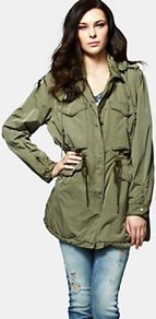 Parka, Khaki - pattern: plain; length: below the bottom; fit: loose; style: parka; back detail: hood; collar: high neck; predominant colour: khaki; occasions: casual; fibres: polyester/polyamide - mix; waist detail: belted waist/tie at waist/drawstring; sleeve length: long sleeve; sleeve style: standard; collar break: high; pattern type: fabric; pattern size: standard; texture group: other - light to midweight
