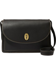 Austin Convertible Clutch - predominant colour: black; occasions: casual, evening, work; style: messenger; length: across body/long; size: small; material: leather; pattern: plain; finish: plain