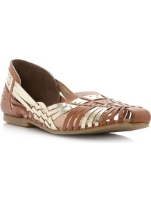 Moiran Summer Ballerina Shoes, Tan - predominant colour: tan; occasions: casual, holiday; material: faux leather; heel height: flat; toe: round toe; style: ballerinas / pumps; finish: plain; pattern: plain