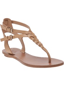 Rank Thong Sandal - predominant colour: camel; occasions: casual, holiday; material: leather; heel height: flat; ankle detail: ankle strap; heel: standard; toe: toe thongs; style: flip flops / toe post; finish: plain; pattern: plain