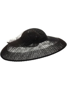 Georgia - predominant colour: black; occasions: occasion; style: wide brimmed; material: sinamay; pattern: plain