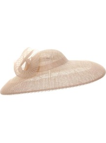 Gina - predominant colour: stone; occasions: occasion; style: wide brimmed; size: large; material: sinamay; pattern: plain