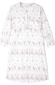 Phoenix Print Cotton Shirt Dress - style: shirt; neckline: shirt collar/peter pan/zip with opening; predominant colour: white; occasions: casual, holiday; length: just above the knee; fit: straight cut; fibres: cotton - mix; sleeve length: 3/4 length; sleeve style: standard; texture group: cotton feel fabrics; pattern type: fabric; pattern size: standard; pattern: patterned/print