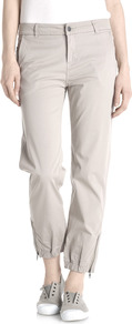 Cuffed Chino Trousers - length: standard; pattern: plain; waist detail: fitted waist; pocket detail: large back pockets, pockets at the sides; waist: mid/regular rise; predominant colour: stone; occasions: casual, holiday; style: chino; fibres: cotton - stretch; hip detail: fitted at hip (bottoms); texture group: cotton feel fabrics; fit: tapered; pattern type: fabric