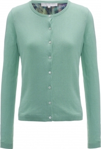 Arella Cardigan - neckline: round neck; pattern: plain; predominant colour: pistachio; occasions: casual, work; length: standard; style: standard; fibres: silk - mix; fit: slim fit; sleeve length: long sleeve; sleeve style: standard; texture group: knits/crochet; pattern type: knitted - fine stitch; pattern size: standard