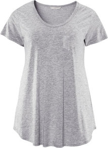 + Top - pattern: plain; style: t-shirt; predominant colour: light grey; occasions: casual; length: standard; neckline: scoop; fibres: cotton - mix; fit: loose; sleeve length: short sleeve; sleeve style: standard; texture group: jersey - stretchy/drapey