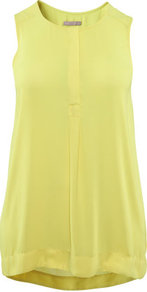 + Tunic - neckline: round neck; pattern: plain; sleeve style: sleeveless; length: below the bottom; style: tunic; predominant colour: yellow; occasions: casual; fibres: polyester/polyamide - 100%; fit: body skimming; sleeve length: sleeveless; texture group: sheer fabrics/chiffon/organza etc.; pattern type: fabric