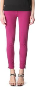 Plus Skinny Low Rise Jeans - style: skinny leg; pattern: plain; waist: low rise; pocket detail: traditional 5 pocket; predominant colour: magenta; occasions: casual, evening, holiday; length: ankle length; fibres: cotton - stretch; texture group: denim; pattern type: fabric