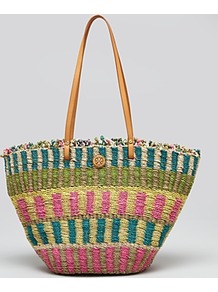 Tote Multi Straw - occasions: casual, holiday; predominant colour: multicoloured; type of pattern: standard; style: tote; length: shoulder (tucks under arm); size: standard; material: macrame/raffia/straw; finish: plain; pattern: patterned/print
