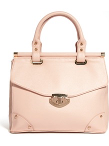 Laura Bag - predominant colour: blush; occasions: casual, work; type of pattern: standard; style: structured bag; length: handle; size: standard; material: faux leather; pattern: plain; finish: plain