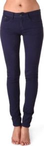 Skinny Mid Rise Jeans - style: skinny leg; length: standard; pattern: plain; pocket detail: traditional 5 pocket; waist: mid/regular rise; predominant colour: navy; occasions: casual, evening; fibres: cotton - stretch; jeans detail: dark wash; texture group: denim; pattern type: fabric