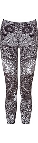 Jersey Ankle Leggings In Taupe Multi - style: leggings; waist detail: elasticated waist; waist: mid/regular rise; occasions: casual, evening, holiday; length: ankle length; fibres: viscose/rayon - stretch; predominant colour: multicoloured; trends: statement prints; fit: skinny/tight leg; pattern type: fabric; pattern size: big & busy; pattern: patterned/print; texture group: jersey - stretchy/drapey