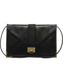Clutch Bag With Lizard Strap And Fitting - predominant colour: black; occasions: casual, evening, occasion; style: clutch; length: hand carry; size: small; material: faux leather; pattern: plain; finish: plain