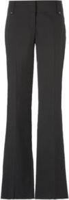 Stretch Smart Trousers - length: standard; pattern: plain; waist: mid/regular rise; predominant colour: black; occasions: work; fibres: polyester/polyamide - 100%; hip detail: fitted at hip (bottoms); fit: flares; pattern type: fabric; pattern size: standard; texture group: woven light midweight; style: standard
