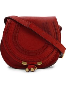 Marcie Mini Satchel - predominant colour: true red; occasions: casual, evening, work, holiday; type of pattern: standard; style: saddle; length: across body/long; size: standard; material: leather; embellishment: tassels; pattern: plain; finish: plain