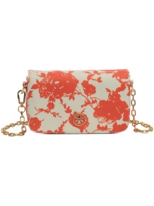 Mini Robinson Printed Bag - secondary colour: ivory; predominant colour: coral; occasions: casual, evening, occasion; type of pattern: heavy; style: shoulder; length: shoulder (tucks under arm); size: small; material: leather; pattern: florals; trends: high impact florals; finish: plain