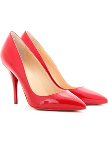 Batignolles 100 Patent Leather Pumps - predominant colour: true red; occasions: evening, work, occasion; material: leather; heel height: high; heel: stiletto; toe: pointed toe; style: courts; finish: patent; pattern: plain