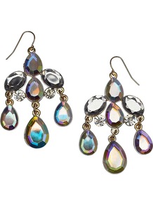 Carmen Earring - predominant colour: silver; occasions: evening, occasion; style: chandelier; length: mid; size: standard; material: chain/metal; fastening: pierced; finish: metallic; embellishment: crystals
