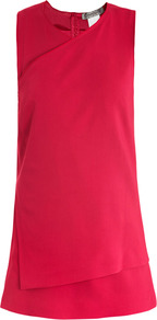 Effetto Blouse - neckline: v-neck; pattern: plain; sleeve style: sleeveless; length: below the bottom; bust detail: ruching/gathering/draping/layers/pintuck pleats at bust; predominant colour: hot pink; occasions: evening, work, occasion, holiday; style: top; fibres: viscose/rayon - stretch; fit: straight cut; back detail: embellishment at back; sleeve length: sleeveless; hip detail: ruffles/tiers/tie detail at hip; pattern type: fabric; texture group: other - light to midweight