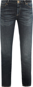 Calabra Mid Rise Cropped Skinny Leg Jeans - style: skinny leg; pattern: plain; pocket detail: traditional 5 pocket; waist: mid/regular rise; predominant colour: denim; occasions: casual, evening; length: calf length; fibres: cotton - stretch; jeans detail: whiskering; texture group: denim; pattern type: fabric