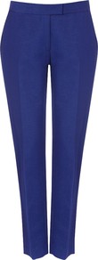 Precious Trousers, China Blue - pattern: plain; waist: mid/regular rise; predominant colour: royal blue; occasions: evening, work; length: ankle length; fit: straight leg; pattern type: fabric; texture group: woven light midweight; style: standard; fibres: viscose/rayon - mix