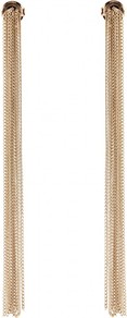 Waterfall Pendant Earrings - predominant colour: gold; occasions: evening, occasion; style: drop; length: long; size: standard; material: chain/metal; fastening: pierced; trends: metallics; finish: plain; embellishment: chain/metal