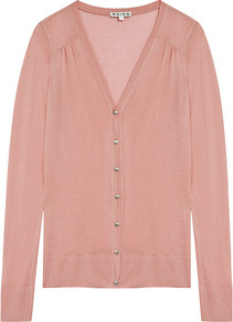 Mera Micro Modal Cardigan - neckline: low v-neck; pattern: plain; predominant colour: bronze; occasions: casual, evening, work; length: standard; style: standard; fibres: cotton - 100%; fit: standard fit; sleeve length: long sleeve; sleeve style: standard; texture group: knits/crochet; pattern type: knitted - fine stitch; pattern size: standard