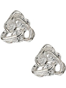 Crystal Trio Stud Earrings - predominant colour: silver; occasions: evening, occasion; style: stud; length: short; size: small; material: chain/metal; fastening: pierced; finish: plain; embellishment: crystals