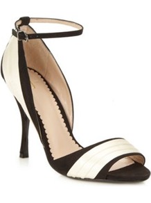 Designer White Satin Panel High Sandals - predominant colour: white; occasions: evening, occasion; material: satin; heel height: high; ankle detail: ankle strap; heel: stiletto; toe: open toe/peeptoe; style: standard; finish: plain; pattern: plain
