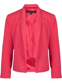 Aloha Long Sleeve Jacket, Pink - pattern: plain; style: single breasted tuxedo; collar: shawl/waterfall; predominant colour: hot pink; occasions: evening, work, occasion; length: standard; fit: tailored/fitted; sleeve length: long sleeve; sleeve style: standard; trends: tuxedo; collar break: low/open; pattern type: fabric; texture group: woven light midweight; fibres: viscose/rayon - mix