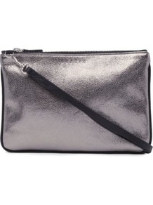 Addict Bag - predominant colour: silver; occasions: casual, evening; type of pattern: standard; style: clutch; length: hand carry; size: small; material: leather; pattern: plain; trends: metallics; finish: metallic