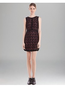 Lace Dress Ravissante - style: shift; length: mid thigh; neckline: round neck; fit: tailored/fitted; pattern: plain; sleeve style: sleeveless; waist detail: fitted waist; secondary colour: burgundy; predominant colour: black; occasions: evening, work, occasion; fibres: cotton - mix; sleeve length: sleeveless; texture group: lace; trends: glamorous day shifts; pattern type: fabric; embellishment: lace