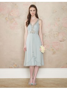 Harriet Dress - length: below the knee; neckline: low v-neck; pattern: plain; sleeve style: sleeveless; bust detail: added detail/embellishment at bust; waist detail: twist front waist detail/nipped in at waist on one side/soft pleats/draping/ruching/gathering waist detail; predominant colour: pistachio; occasions: evening, occasion; fit: fitted at waist & bust; style: fit & flare; fibres: polyester/polyamide - 100%; hip detail: soft pleats at hip/draping at hip/flared at hip; shoulder detail: added shoulder detail; back detail: keyhole/peephole detail at back; sleeve length: sleeveless; texture group: sheer fabrics/chiffon/organza etc.; pattern type: fabric; embellishment: beading