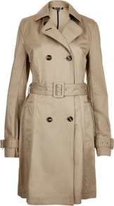 Tall Unlined Seamed Trench Coat - pattern: plain; bust detail: added detail/embellishment at bust; style: mac; length: on the knee; hip detail: front pockets at hip; collar: standard lapel/rever collar; predominant colour: stone; occasions: casual, evening, work, occasion; fit: tailored/fitted; fibres: cotton - 100%; waist detail: belted waist/tie at waist/drawstring; back detail: back vent/flap at back; sleeve length: long sleeve; sleeve style: standard; collar break: medium; pattern type: fabric; texture group: other - light to midweight