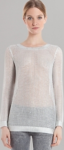 Sweater Star - pattern: plain; style: standard; predominant colour: white; secondary colour: silver; occasions: casual; length: standard; fibres: cotton - 100%; fit: slim fit; neckline: crew; sleeve length: long sleeve; sleeve style: standard; texture group: knits/crochet; pattern type: knitted - other