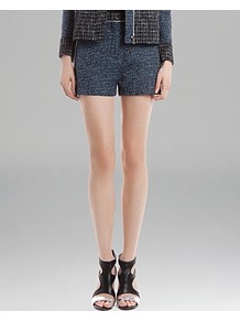 Shorts Pari Tweed - pattern: plain; style: shorts; length: short shorts; waist: mid/regular rise; predominant colour: navy; occasions: casual, evening; fibres: cotton - mix; fit: slim leg; pattern type: fabric; pattern size: standard; texture group: tweed - light/midweight