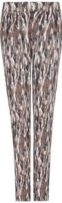 Printed Jersey Trousers, White - length: standard; style: peg leg; pocket detail: pockets at the sides; waist: mid/regular rise; secondary colour: white; predominant colour: taupe; occasions: casual, evening, holiday; fibres: viscose/rayon - 100%; fit: tapered; pattern type: fabric; pattern size: standard; pattern: patterned/print; texture group: jersey - stretchy/drapey