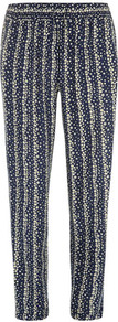 Navy Floral Printed Jogger - length: standard; style: peg leg; waist detail: belted waist/tie at waist/drawstring; waist: mid/regular rise; secondary colour: ivory; predominant colour: navy; occasions: casual, evening; fibres: viscose/rayon - 100%; fit: tapered; pattern type: fabric; pattern size: small & busy; pattern: patterned/print; texture group: other - light to midweight