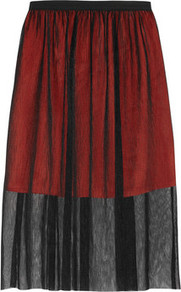 Juste Double Layered Tulle Skirt - length: below the knee; pattern: plain; fit: loose/voluminous; waist detail: twist front waist detail/nipped in at waist on one side/soft pleats/draping/ruching/gathering waist detail; waist: mid/regular rise; predominant colour: true red; secondary colour: black; occasions: evening; style: a-line; fibres: polyester/polyamide - 100%; hip detail: soft pleats at hip/draping at hip/flared at hip; pattern type: fabric; texture group: net/tulle