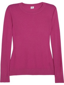 Fine Knit Cashmere Sweater - neckline: round neck; pattern: plain; style: standard; predominant colour: hot pink; occasions: casual, work; length: standard; fit: standard fit; fibres: cashmere - 100%; sleeve length: long sleeve; sleeve style: standard; texture group: knits/crochet; pattern type: knitted - fine stitch