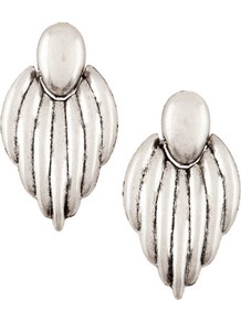 Earrings - predominant colour: silver; occasions: evening, work, occasion, holiday; style: drop; length: long; size: large/oversized; material: chain/metal; fastening: pierced; trends: metallics; finish: plain