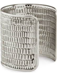 Bracelet - predominant colour: silver; occasions: casual, evening, work, occasion, holiday; style: cuff; size: large/oversized; material: chain/metal; trends: metallics; finish: metallic; embellishment: chain/metal