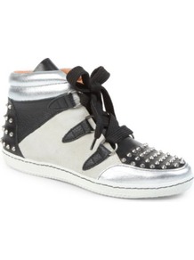 Albatorock Trainers - secondary colour: ivory; predominant colour: black; occasions: casual; material: leather; heel height: flat; embellishment: studs; toe: round toe; style: trainers; trends: sporty redux; finish: plain; pattern: colourblock